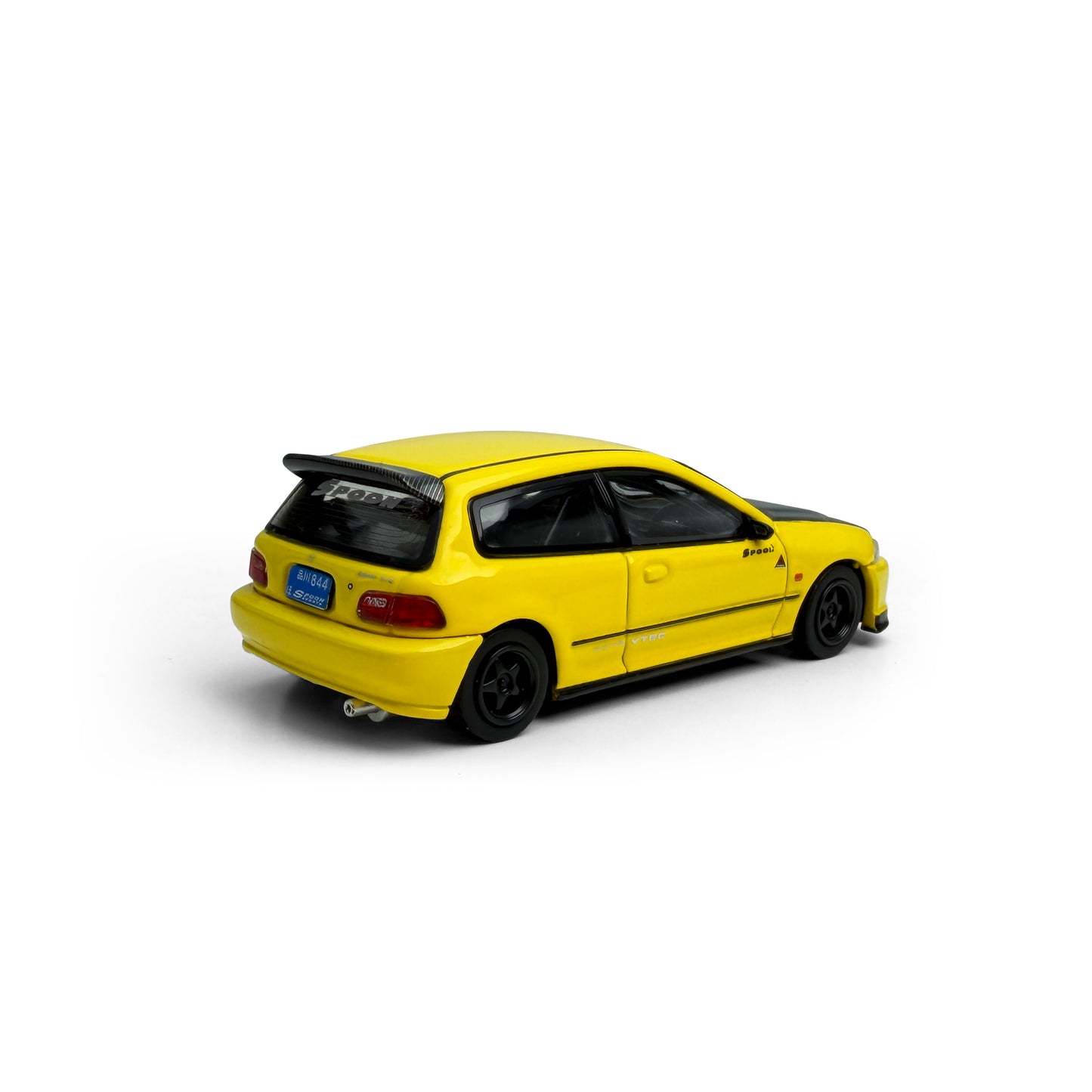 Yellow car model on a white background