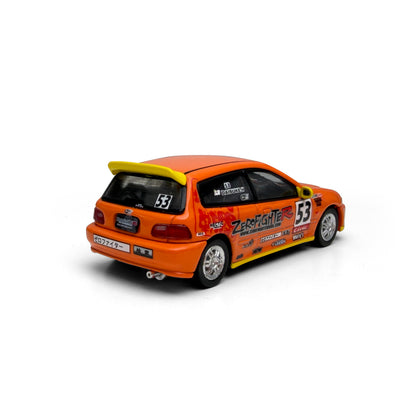 Model car with racing livery on a white background