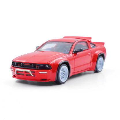 Red sports car model on a white background