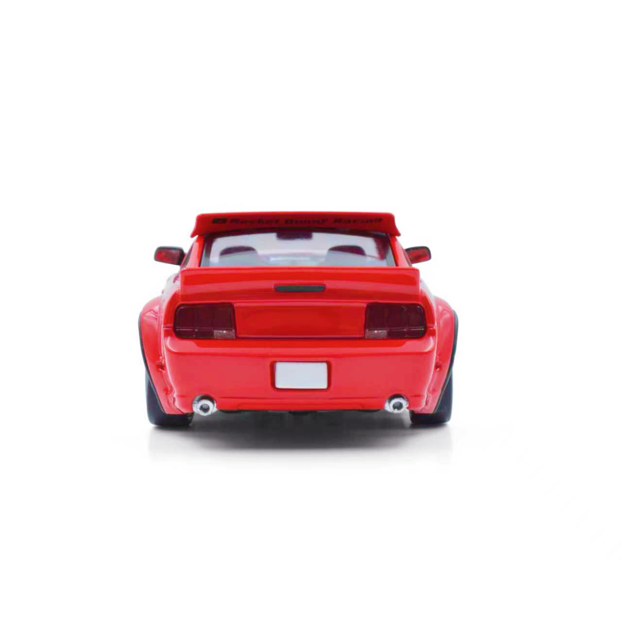 Red toy car on a white background