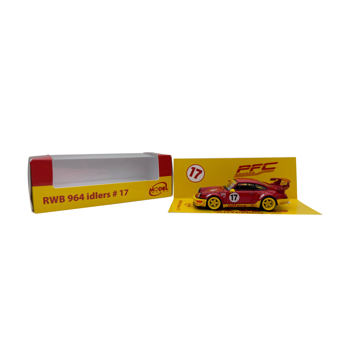 Model car in packaging with visible branding on a white background