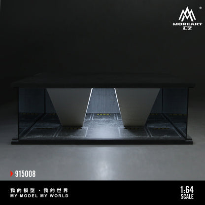 Model of a futuristic architectural structure with 'MoreArt CZ' branding.