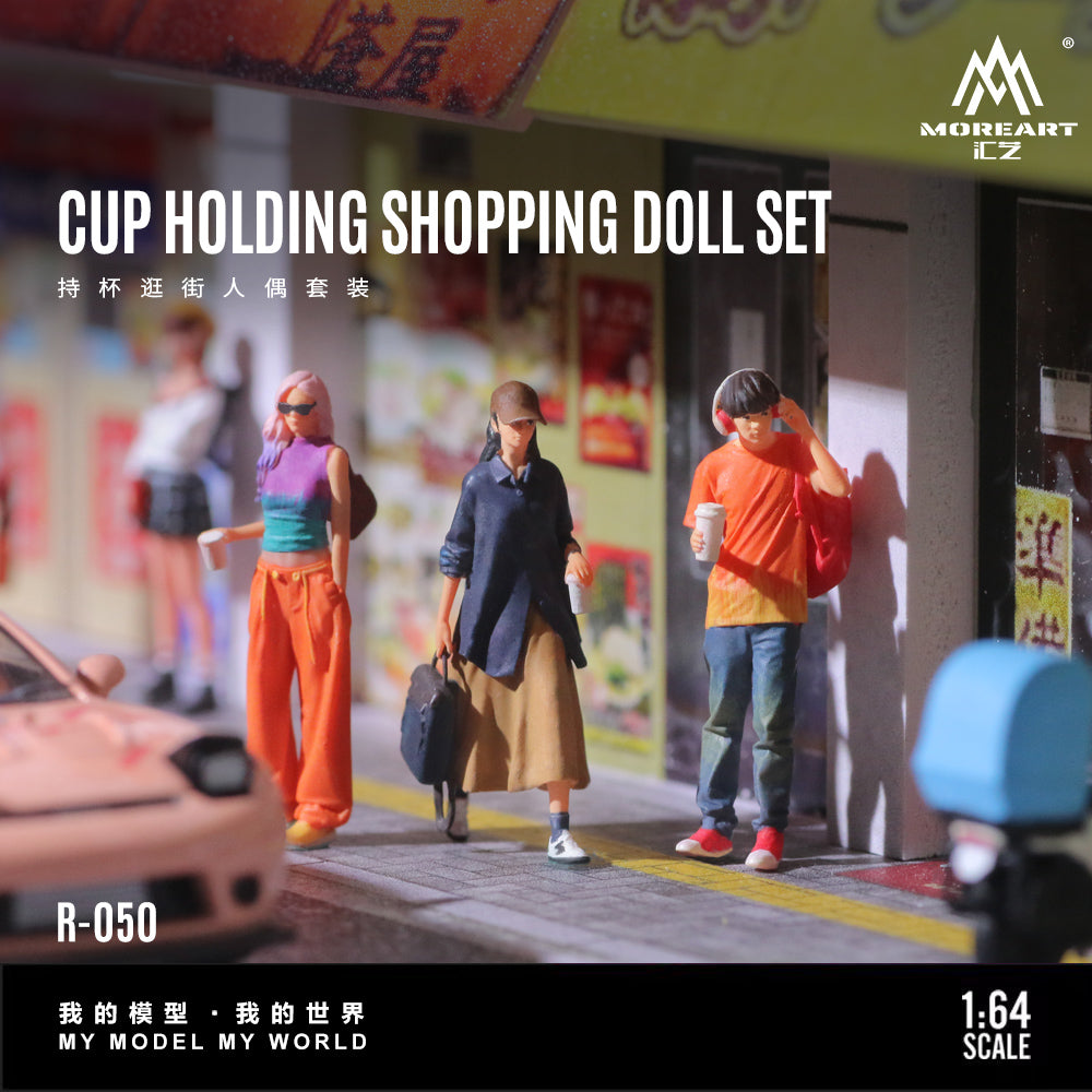 MoreArt 1:64 Cup Holding Shopping Doll Set