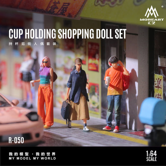 MoreArt 1:64 Cup Holding Shopping Doll Set