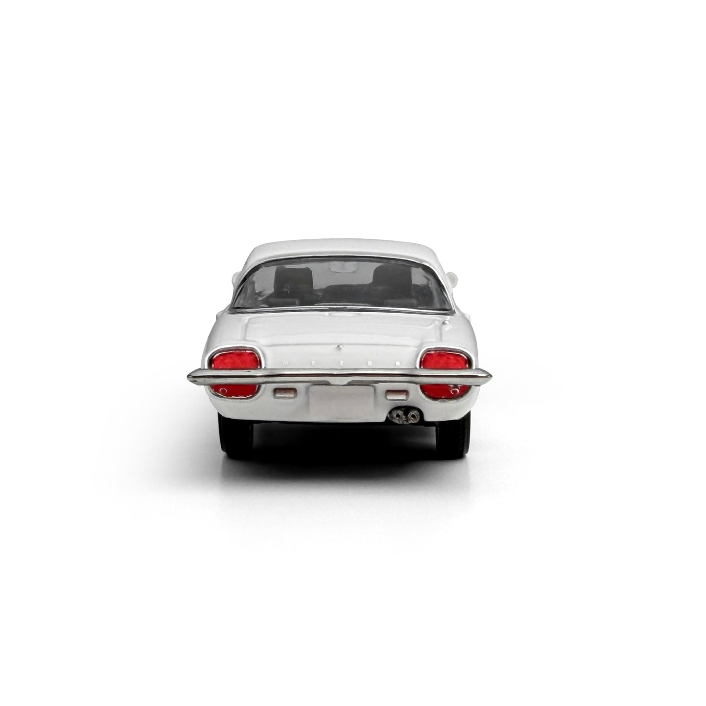 Back view of a white car on a white background