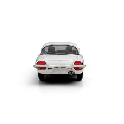 Back view of a white car on a white background
