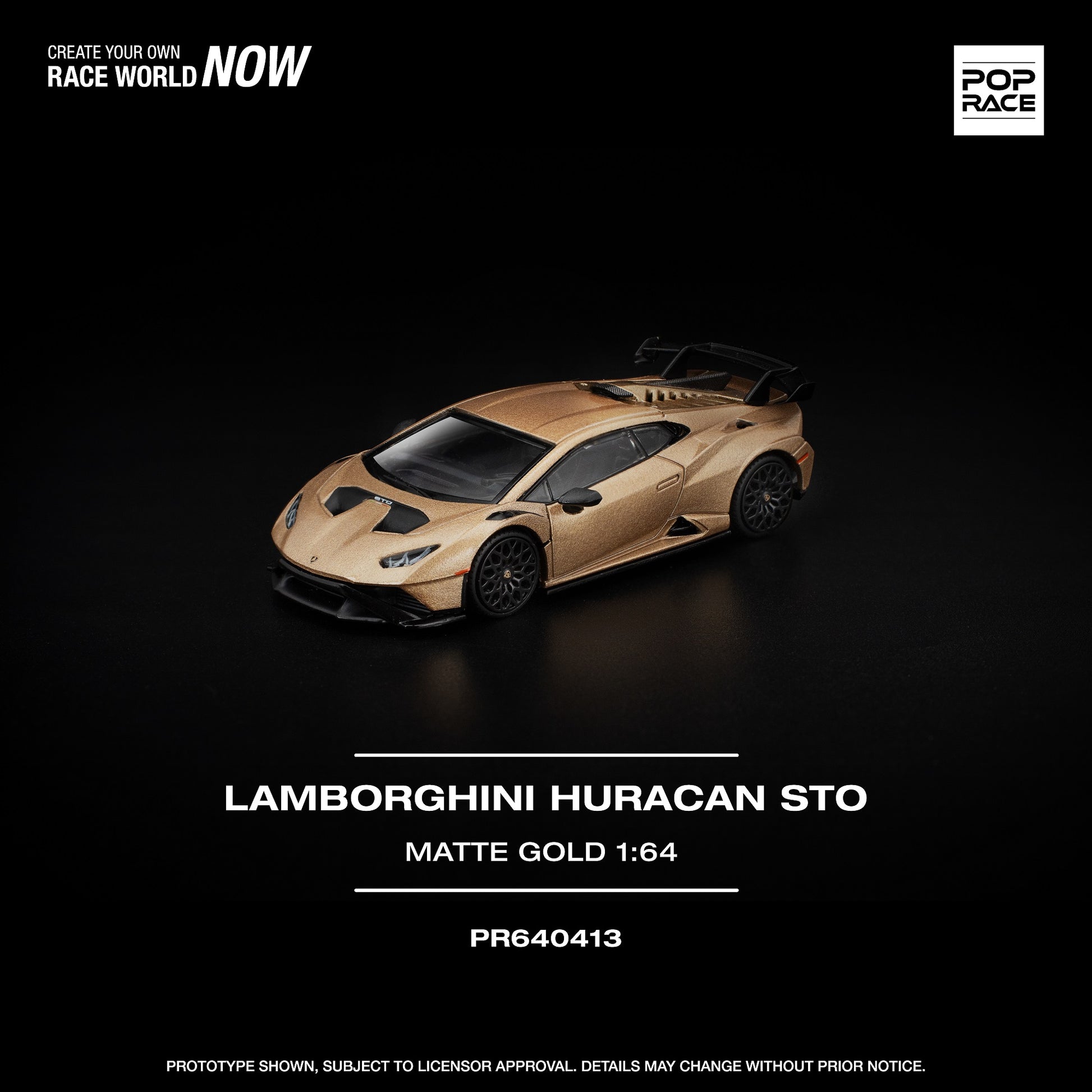 Pop Race 1:64 LAMBORGHINI HURACAN STO MATTE GOLD PR640413