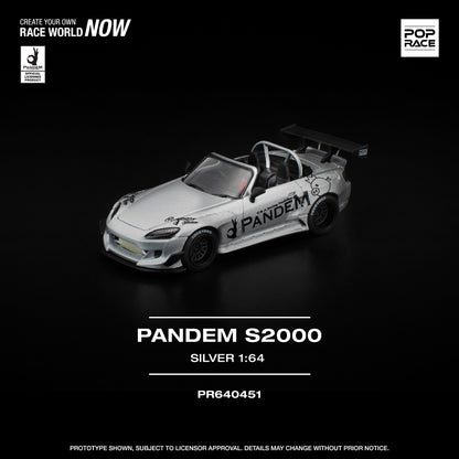 PopRace 1/64 PANDEM S2000 SILVER PR640451