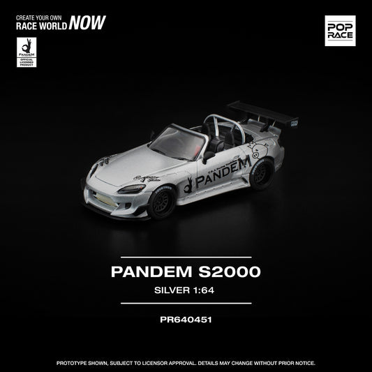 PopRace 1/64 PANDEM S2000 SILVER PR640451