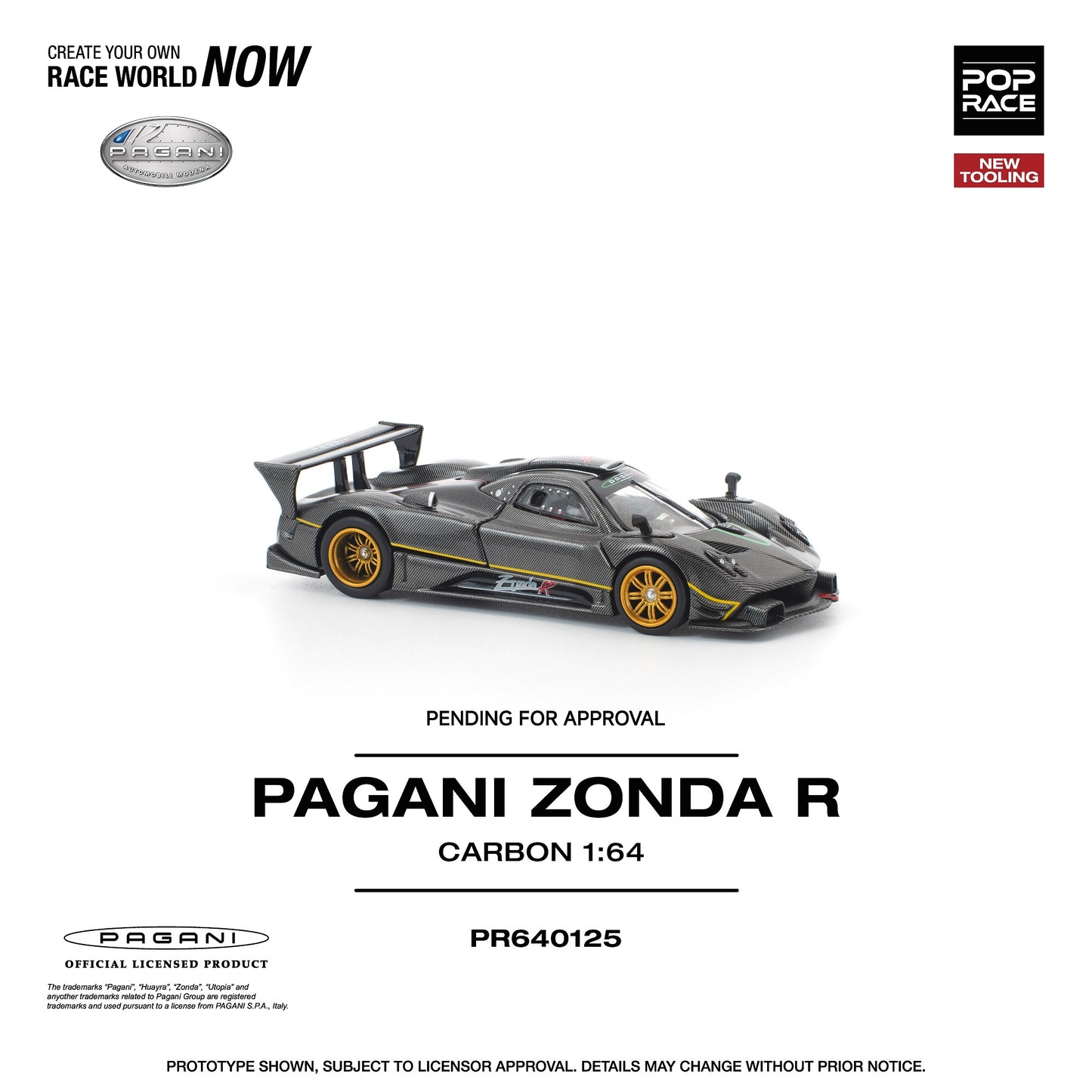 (Preorder) Pop Race 1:64 PAGANI ZONDA R PR640125