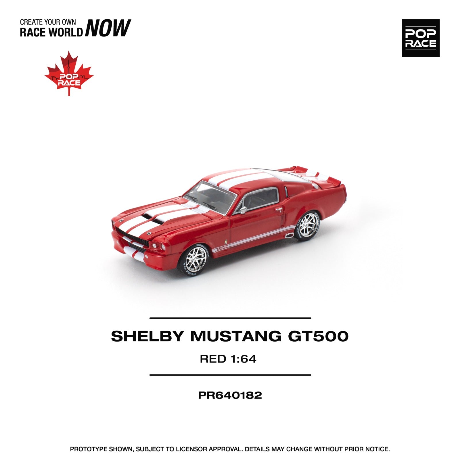 Pop Race 1:64 SHELBY MUSTANG GT500 RED PR640182 – CarBro MC