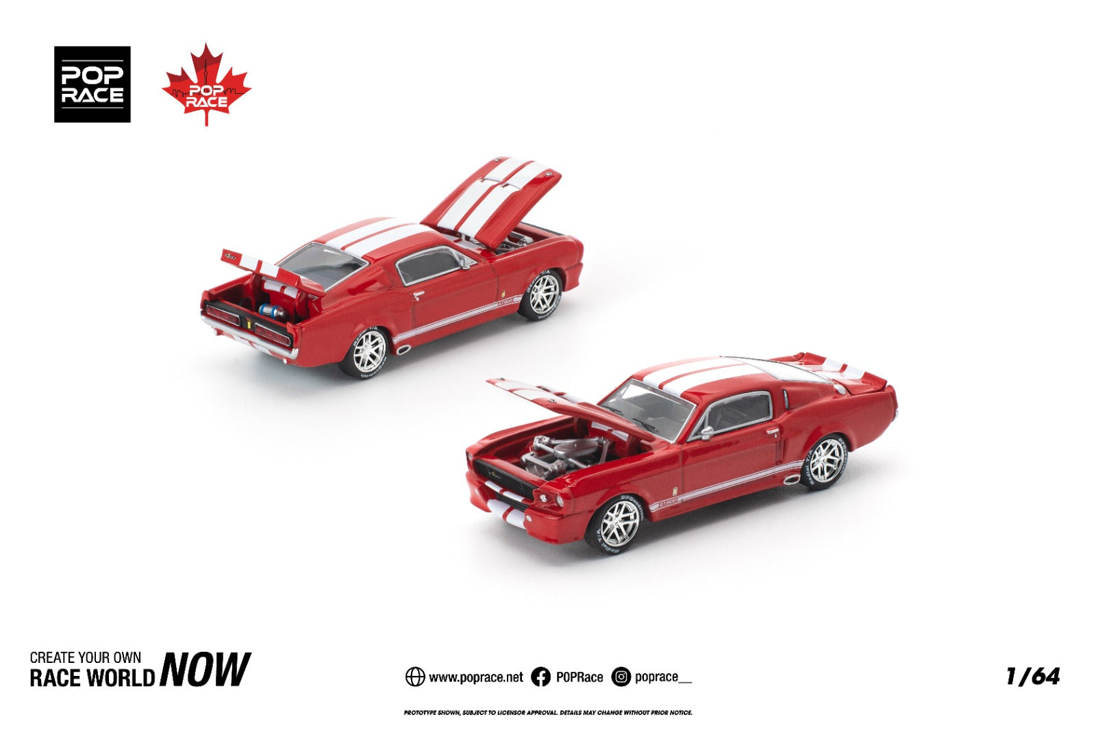 Pop Race 1:64 SHELBY MUSTANG GT500 RED PR640182 – CarBro MC