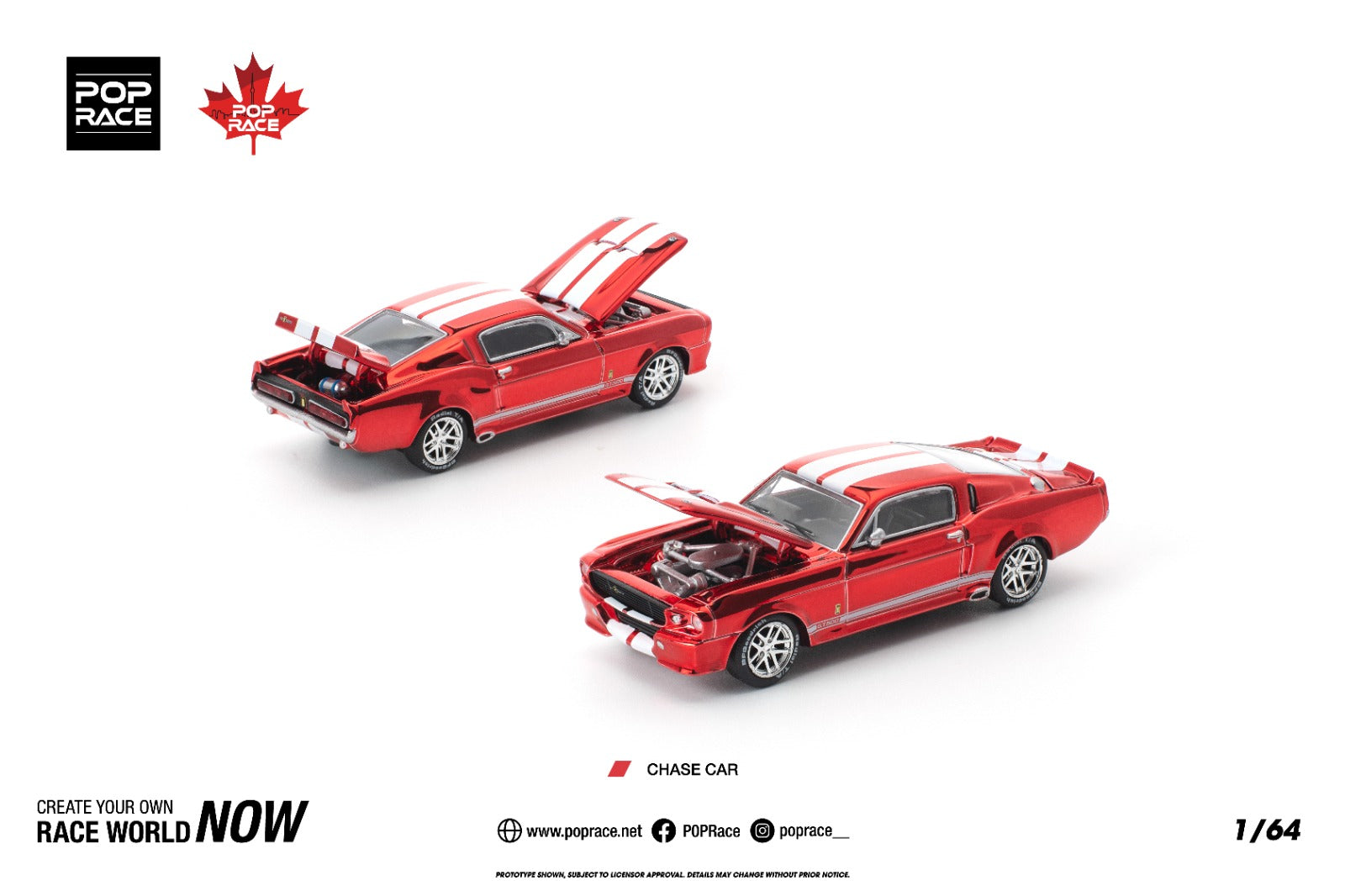 Pop Race 1:64 SHELBY MUSTANG GT500 RED PR640182 – CarBro MC