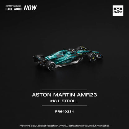 Pop Race 1:64 Aston Martin Amr23 F1 #18 L. STROLL Cyan PR640234