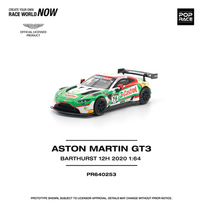 (Preorder) Pop Race 1:64 ASTON MARTIN VANTAGE GT3 BATHURST 12H 2020 PR640253
