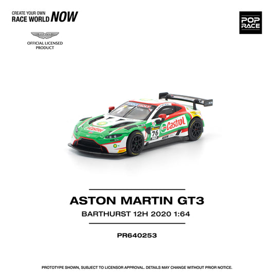 (Preorder) Pop Race 1:64 ASTON MARTIN VANTAGE GT3 BATHURST 12H 2020 PR640253