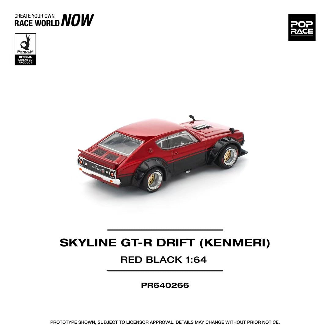 Pop Race 1:64 KPGC110 KENMERI - RED/BLACK PR640266 – CarBro MC