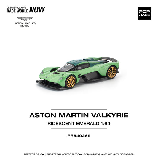 Pop Race 1:64 ASTON MARTIN VALKYRIE IRIDESCENT EMERALD PR640269 (Preorder)