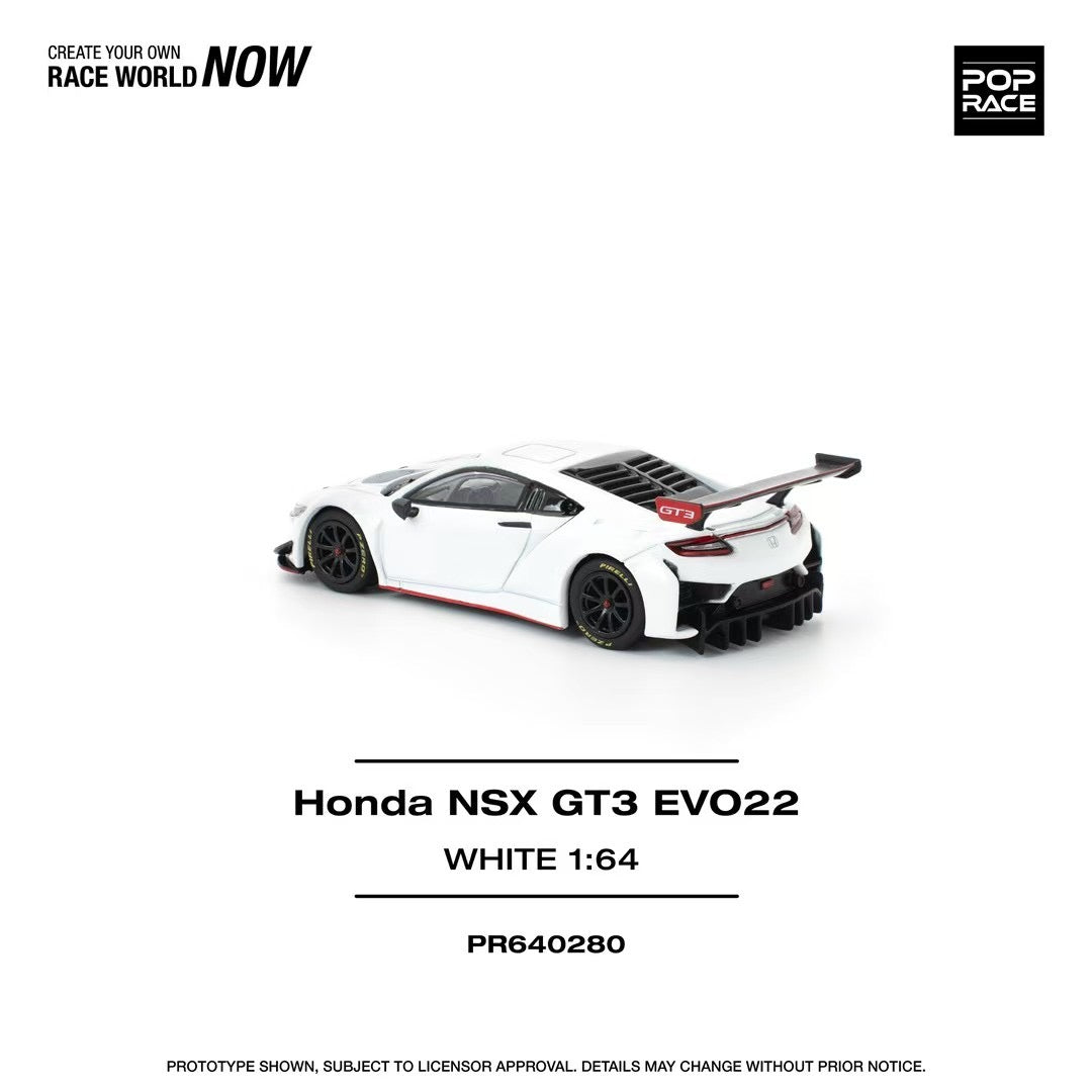 Pop Race 1:64  HONDA NSX GT3 EVO22 - WHITE PR640280