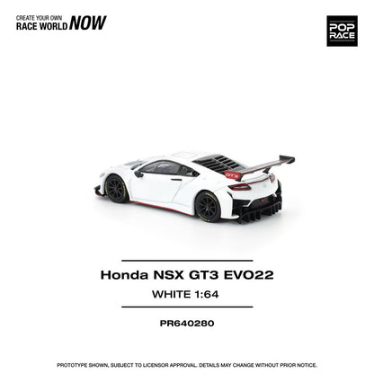 Pop Race 1:64  HONDA NSX GT3 EVO22 - WHITE PR640280