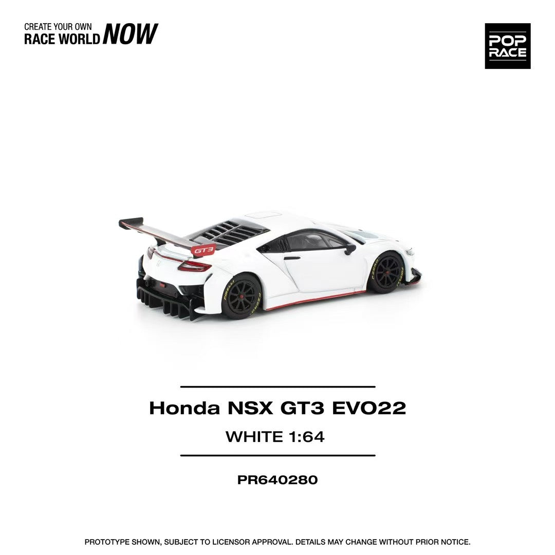 Pop Race 1:64  HONDA NSX GT3 EVO22 - WHITE PR640280