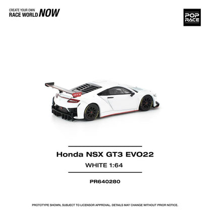 Pop Race 1:64  HONDA NSX GT3 EVO22 - WHITE PR640280