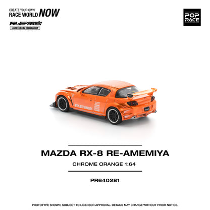 Pop Race 1:64 MAZDA RX-8 RE-AMEMIYA CHROME ORANGE PR640281 (Preorder)