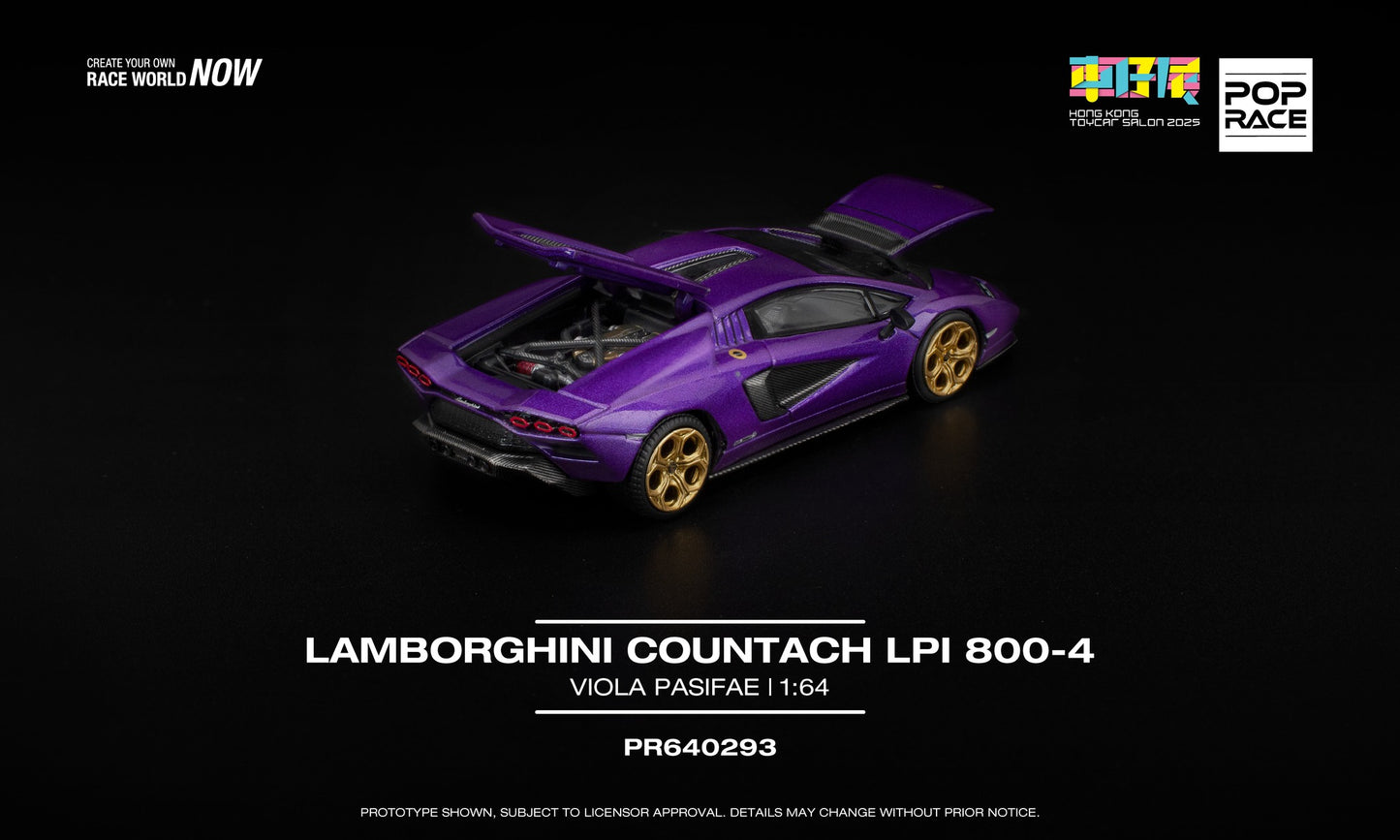 Pop Race 1:64 LAMBORGHINI COUNTACH LPI 800-4 Special Edition in shimmery Viola Pasifae HONG KONG TOYCAR SALON 2025 PR640293 [Event Edition]