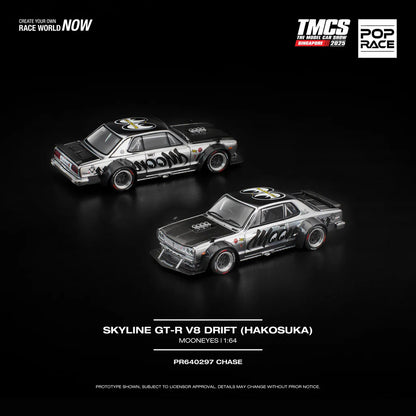 Pop Race 1:64 Nissan Skyline GT-R V8 Drift (Hakosuka) MOONEYES TMCS Singapore Exclusives PR640296 [Event Edition]