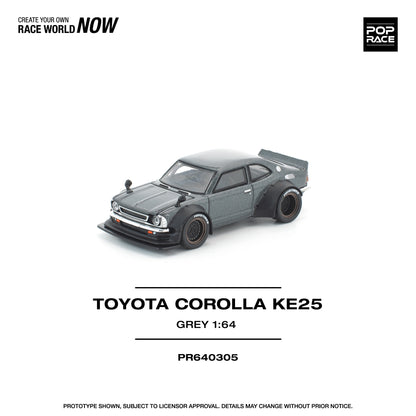 Pop Race TOYOTA COROLLA KE 25 MATTE GREY with white back ground