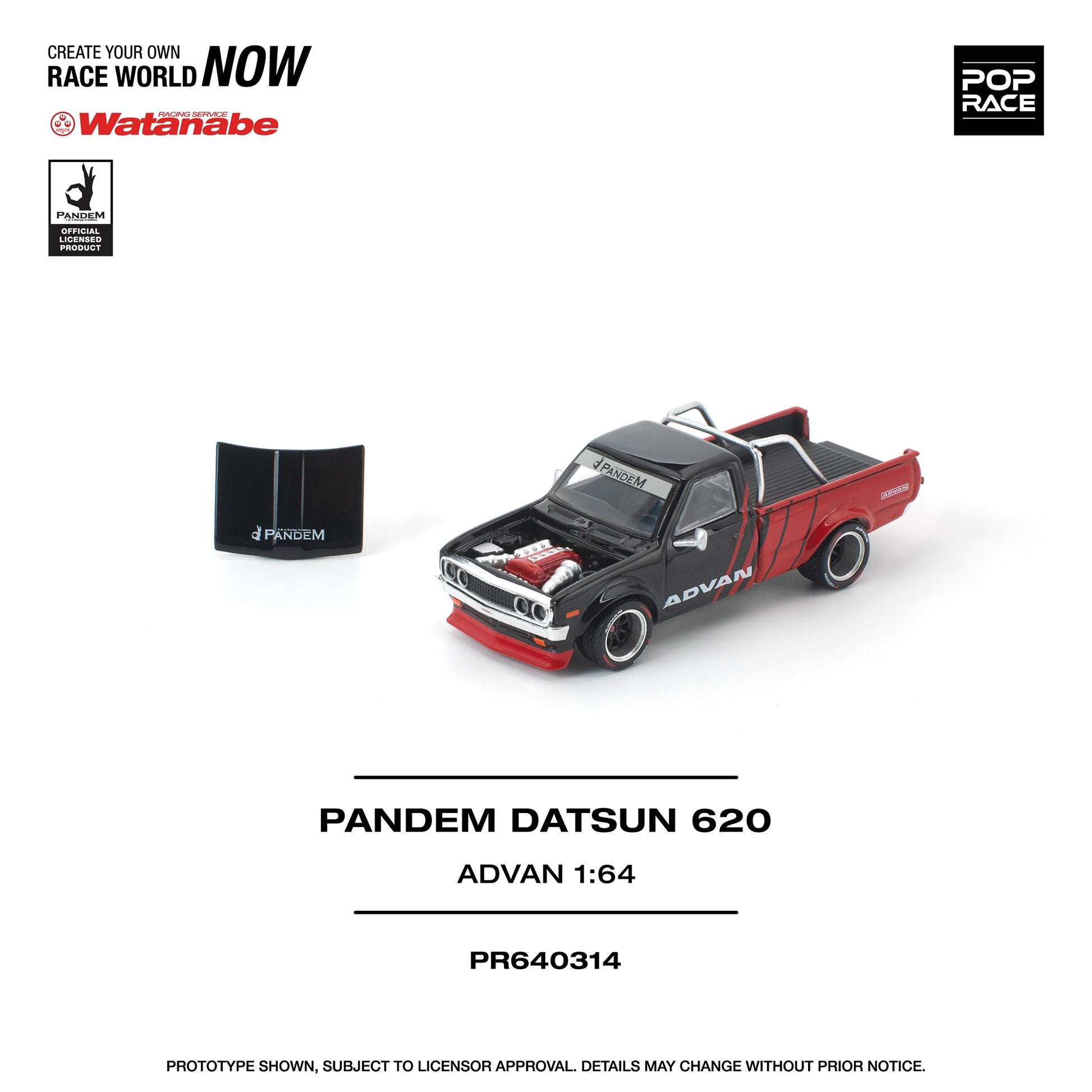 Pandm Datsun 620 Advan Livery made by Pop Race showing in white background