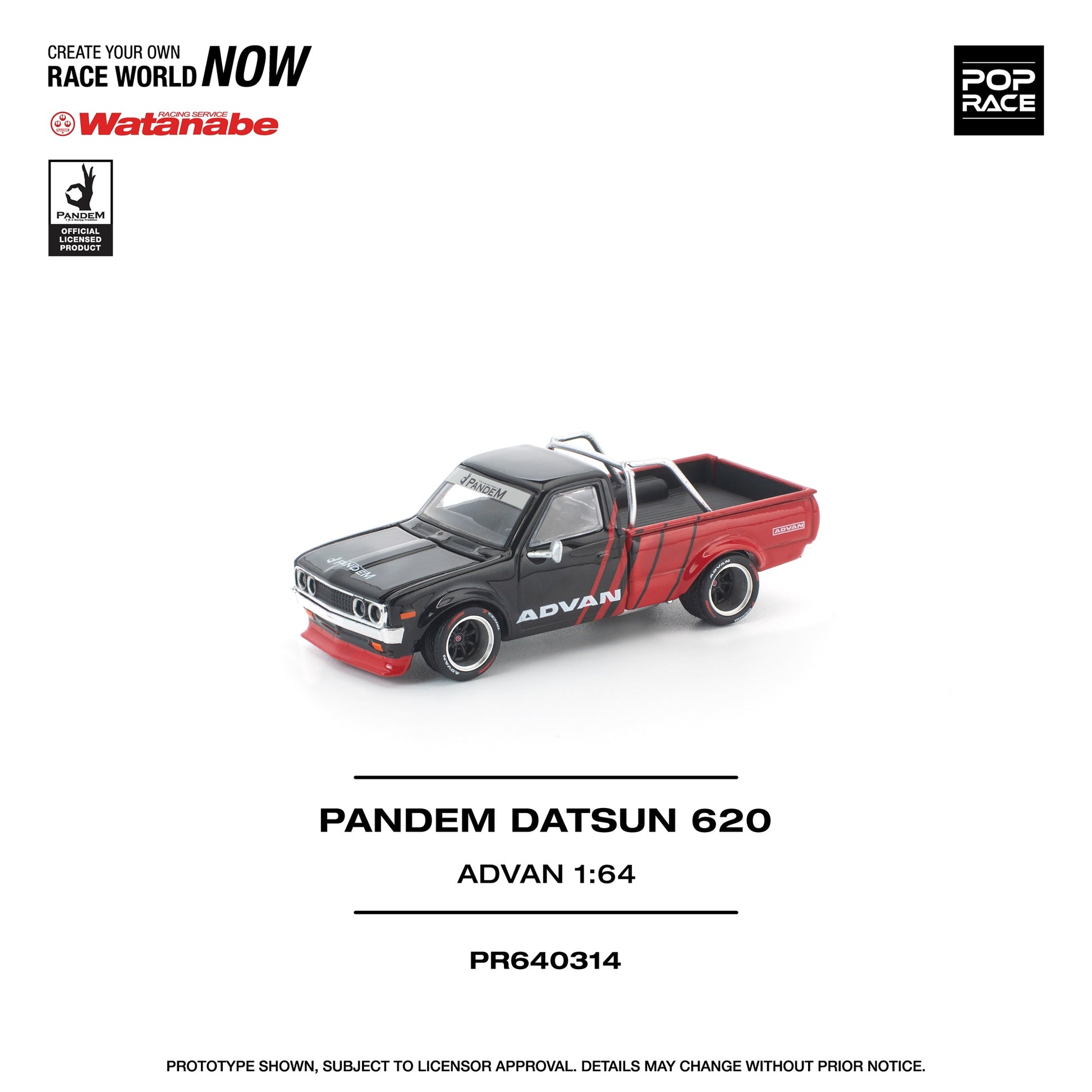 Pandm Datsun 620 Advan Livery made by Pop Race showing in white background