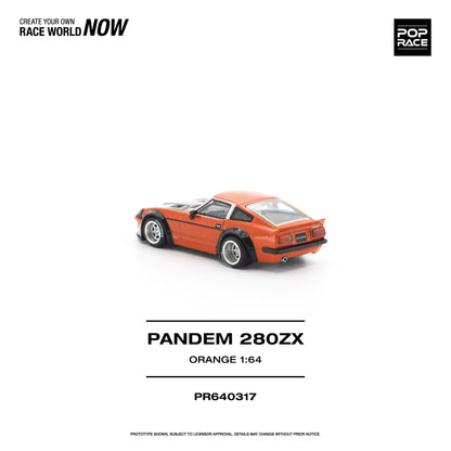 Orange model car Pandem 280ZX on a white background with branding text.