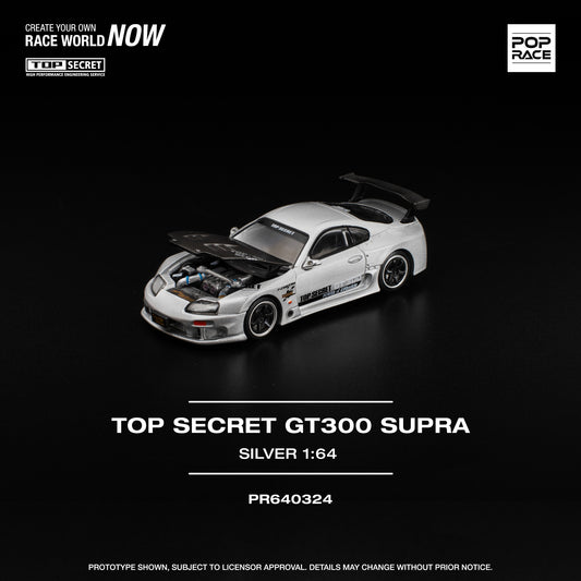 (Preorder) Pop Race 1:64 TOP SECRET GT300 SUPRA SILVER PR640324