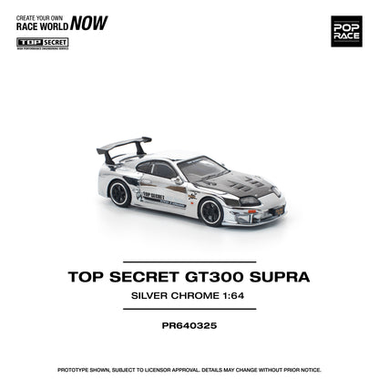 (Preorder) Pop Race 1:64 TOP SECRET GT300 SUPRA - SILVER CHROME PR640325