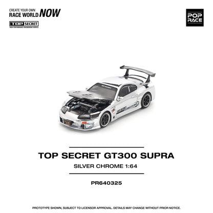(Preorder) Pop Race 1:64 TOP SECRET GT300 SUPRA - SILVER CHROME PR640325
