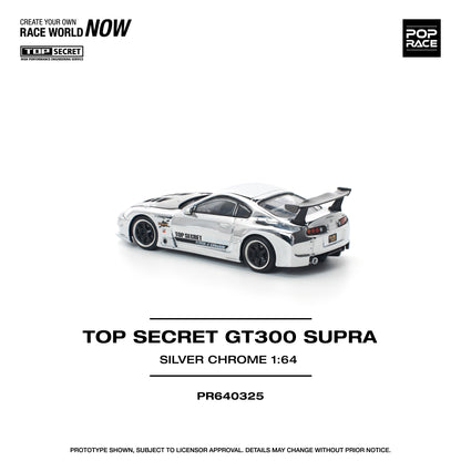 (Preorder) Pop Race 1:64 TOP SECRET GT300 SUPRA - SILVER CHROME PR640325