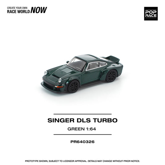 Pop Race 1:64 SINGER DLS TURBO (ROAD) GREEN PR640326 (Preorder)