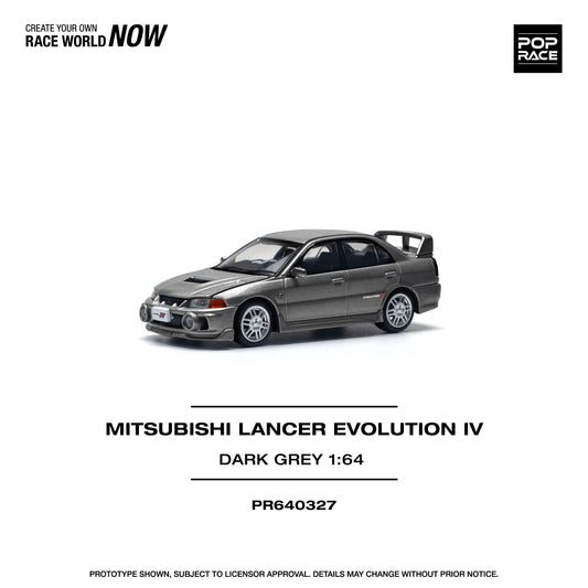 Pop Race 1:64 MITSUBISHI LANCER EVOLUTION IV DARK GREY PR640327 (Preorder)