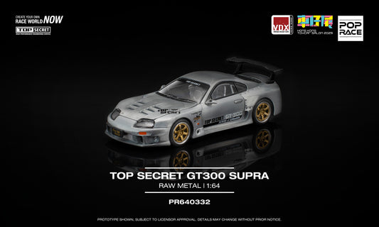 (Preorder) Pop Race 1:64 TOP SECRET GT300 SUPRA Raw Material HKTS x VDX 2025 PR640332 [Event Edition]