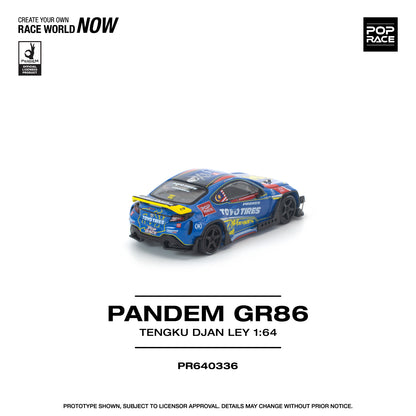 Model car with branding and specifications on a white background