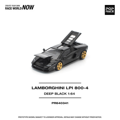 Pop Race 1:64 LAMBORGHINI COUNTACH LPI 800-4 DEEP BLACK PR640341