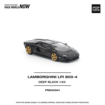 Pop Race 1:64 LAMBORGHINI COUNTACH LPI 800-4 DEEP BLACK PR640341