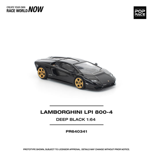 Pop Race 1:64 LAMBORGHINI COUNTACH LPI 800-4 DEEP BLACK PR640341