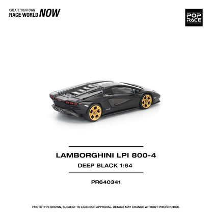 Pop Race 1:64 LAMBORGHINI COUNTACH LPI 800-4 DEEP BLACK PR640341