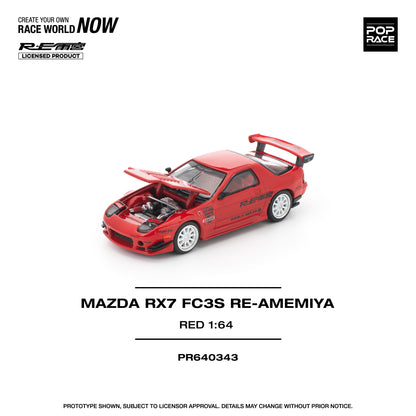(Preorder) Pop Race 1:64 MAZDA RX7 FC3S RE-AMEMIYA RED PR640343