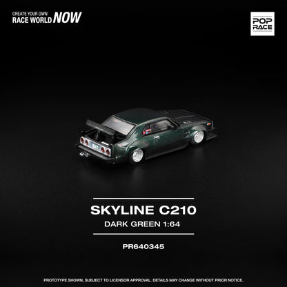Pop Race 1:64 SKYLINE C210 DARK GREEN PR640345