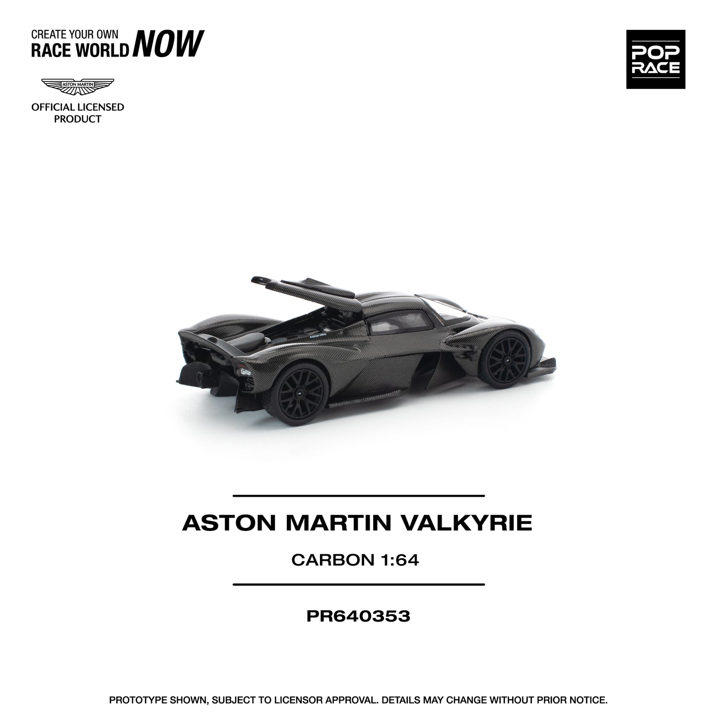 (Preorder) Pop Race 1:64 ASTON MARTIN VALKYRIE CARBON EDITION PR640353