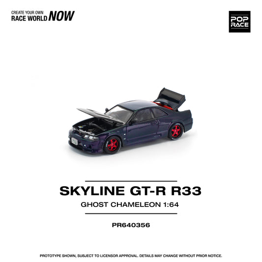 (Preorder) Pop Race 1:64 SKYLINE GT-R R33 GHOST CHAMELEON PR640356