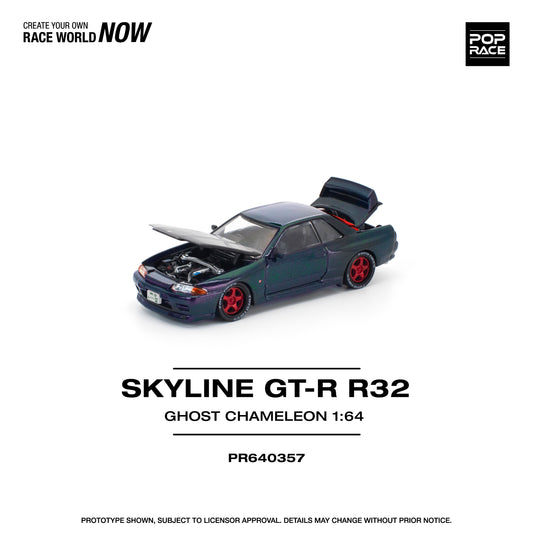 (Preorder) Pop Race 1:64 SKYLINE GT-R R32 GHOST CHAMELEON PR640357